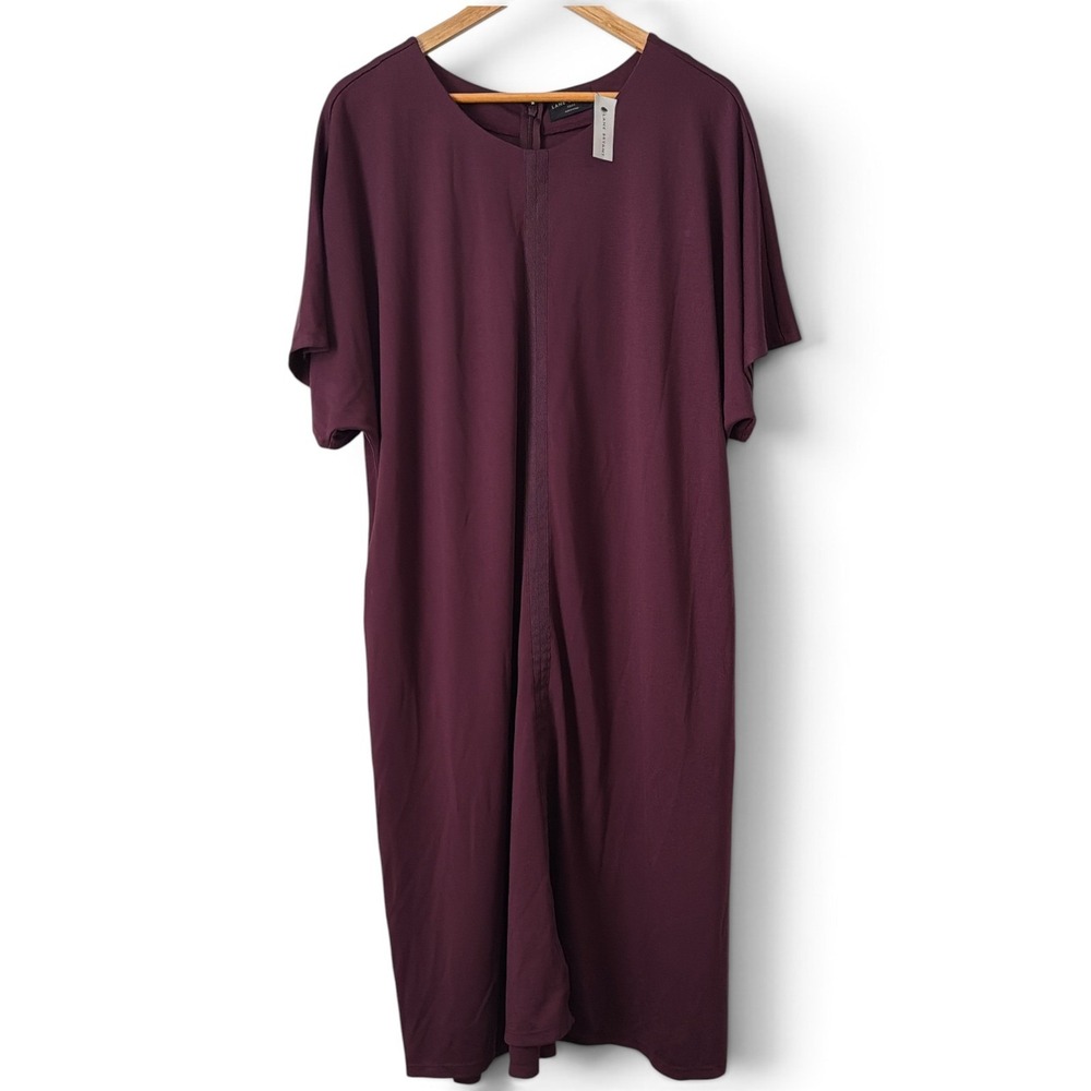 Lane Bryant Plum Wine Short Sleeve Shift Dress with Pockets Size 22/24 NWT